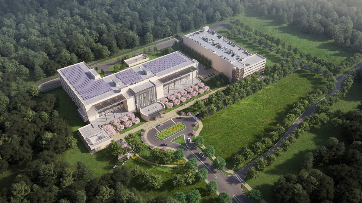 Rendering of new courthouse aerial view