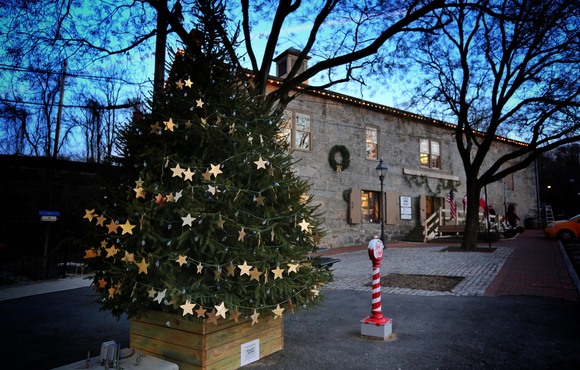 Image of Christmas tree in Old Ellicott City