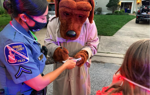 McGruff the crime dog signing autographs