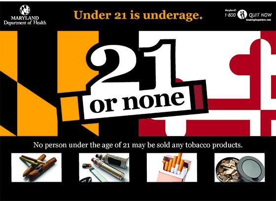 Maryland Tobacco 21 graphic