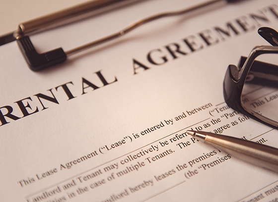 Photo of a sample rental agreement