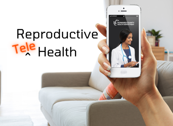 Hand holding a cell phone with image of healthcare-provider. Reproductive telehealth