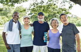 group of five seniors