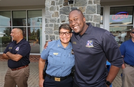 Police Chief Myers and County Executive Calvin Ball