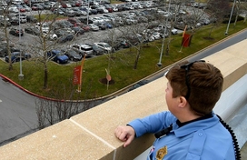 HCPD officer looks over the Columbia Mall parking lot